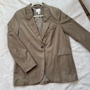 H&M Taupe Tailored Blazer | Size M  Classic Tan Women's Blazer